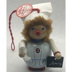 Vintage Steinbach NURSE Red Cross Wood Christmas Ornament West Germany Gift